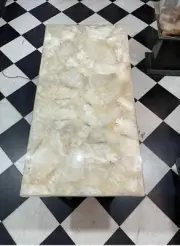 24"x36"Unique White Quartz Stone Dining Table Elegant Crystal Healing Countertop