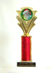 SANTA CLAUSE, CHRISTMAS TROPHY, SANTA TROPHY 4" RED