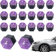 Tire Lug Nut Caps - Shining Hub Screw Cover Set of 20 | Anti-Scratch Removable Wheel Nut Decorative Cap for Car Exterior Dust-Proof Protection