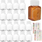 FANTESI 18 Pcs Juice Shot Bottles 3.5oz/100ml Ginger Shot Bottle with Lids Plastic Leak Proof Drink Bottles Reusable for Smoothie Juice Beer