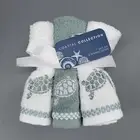Coastal Collection Beach Sea Turtle Washcloth Set of 6 Embroidered Green White