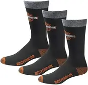 [HARLEY-DAVIDSON] Men's UltraDri 3 Pack Poly Blend Riding Socks D99202870-001, Black, Large
