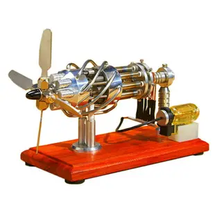 開發票 斯特林16缸發動機模型燃油合金教學物理實驗全金屬微型迷你外燃機
