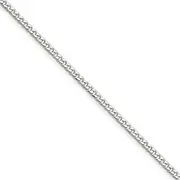[JewelryWeb] 925 Sterling Silver Solid Fancy Lobster Closure Polished 3.2mm Curb Chain Bracelet Jewelry Gifts for Women - Length Options: 18 20