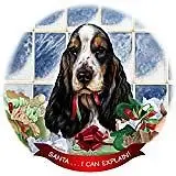 English Cocker Tricolor Dog Porcelain Ornament Pet Santa I Can Explain!