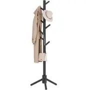 Coat Rack Stand, Wooden Freestanding Coat Rack with 8 Hooks, Easy Installatio...