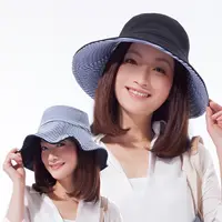 在飛比找PChome24h購物優惠-日本sunfamily 雙面雙色可折疊海軍風抗UV帽(黑/藍