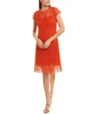 Elie Tahari Women Elissa Sheath Dress Agave Lace NWT $ 448.00 Size US 4 Small