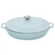NEW Chasseur Low Round Casserole Dish Duck Egg Blue 30cm/2.5L