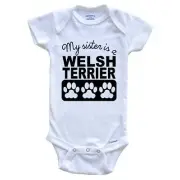 My Sister Is A Welsh Terrier One Piece Baby Bodysuit One Piece Baby Bodysuit