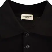 Saint Laurent Paris Cassandre Polo Shirt In Cotton Men Black S 399857
