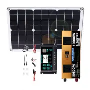 10000W Solar Kit 500W Panel 100A MPPT Controller DC Cable 12V/24V to 220V/110VwC