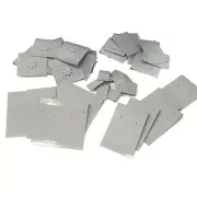 Earring Pin Display Cards Gray Flocked Pack of 40 Assorted Sizes Made in USA