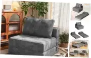 Folding Sofa Bed, Convertible Sleeper Sofa Couch with Headrest & Lumbar