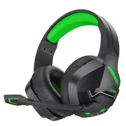 Gaming Headphones Wireless Microphone for PC PS4 PS5 Playstation 4 5 Bluetooth Laptop Black Green Audio Comfort Esports Gear