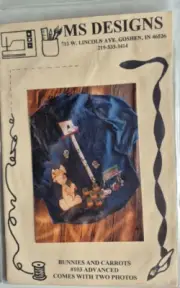 BUNNIES AND CARROT #103 APPLIQUE PATTERN MS DESIGNS UNCUT VINTAGE 1997