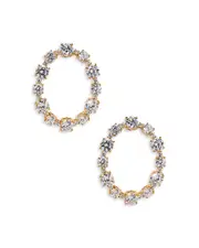Nadri Cubic Zirconia Front Facing Hoop Earrings