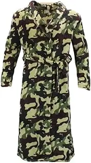 [FIL] Men's Flannel Fleece Dressing Gown w Print Bath Robe Super Soft Plush