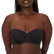 Bali Strapless Minimizer, Coolest Smoothing Bra for Moisture-Wicking, Black 40D