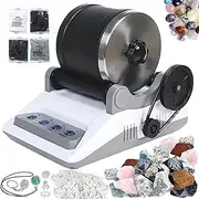 Professional Rock Tumbler Kit, Hobby Rocks Polisher for Kids and Adults, DIY Stone Polishing Toy with 7-Day Timer, Include Rough Gemstones, 4 Polishing Grits