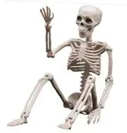 Skeletons Halloween Decor Outdoor Indoor, 16" Full Body Posable Plastic
