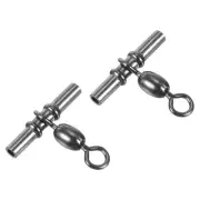Sleeve Swivel, 50Pcs 88lb Stainless Steel 3 Way Fishing Terminal Tackle, Black