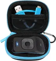 BOVKE Carrying Case for Noxgear 39g Wearable Waterproof Bluetooth Speaker, Magnetic Clip-On Wireless Portable Mini Bluetooth Speakers Holder, Mesh Pocket for Charging Cables, Black+Blue