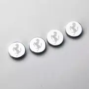 Laser Etched 4pcs Ferrari Horse License Plate Frame Bolts Fastener Screws Cap (for: Ferrari)