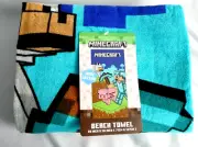 Minecraft Game Beach Towel Kids & Teens 28" x 58" 100% Soft Cotton Swim & Pool