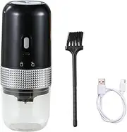 Portable Electric Burr Coffee Grinder 13W 200Ml USB Rechargeable Adjustable Setting Cordl Coffee Bean Grinder with Cleaning Brush for Travel Camping Office Household Black