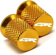 IEDZCUMC CBR Logo Motorcycle Wheel Tire Valve Caps Compatible with CBR 125R 600 F4i 650F/R 1100XX 1000F CBR 600 954 1000 RR 900RR 250R All Year(Gold)