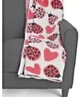 ENVOGUE CHENILLE THROW LADY BUG HEARTS RED PINK NWT 50x70 LOVE BUGS COZY NEW