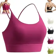 [WWPriseup] Sport Bra, High Elasticity U Neck Spaghetti Straps Sports Bras, Women Halter Workout Top, for Gym Yoga Running Sports,L,Red