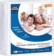 Utopia Bedding Premium Zippered Mattress Encasement (Fits 14 Inches Mattress, Queen) - Waterproof and Bed Bug Proof Mattress Protector - Six-Sided Mattress Cover