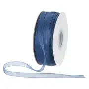 100 Yards 1/4 Inch Deep Blue Chiffon Ribbon Sheer Organza Ribbon