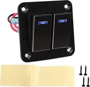 Grcfumo 1 Pc Rocker Switch Panel, Gang Rocker Switch Panel, ON Off 12V 24V Aluminum Alloy Blue Backlit for Car Boat Truck RV