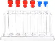 JECOMPRIS 1 Set Test Tube Rack Pipe Sample Holder Microcentrifuge Tube Rack Test Tubes with Lids and Rack Small Test Tube Tubes Holder Beakers Api Test Tube Holder Toy Plastic Storage Rack
