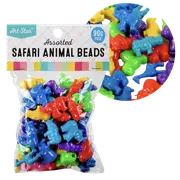 Art Star Assorted Colour and Design Safari Animal Beads 90g Pack
