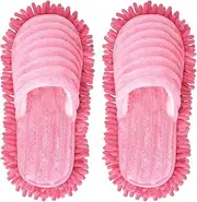 [Xunlong] Microfiber Slippers Floor Cleaning Mop Men and Women House Dusting Slippers Floor Dust Dirt Cleaning Slipper Women 7-10/Men5-8 Pink