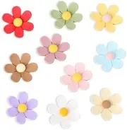 Litinliv 10pcs Flower Fridge Magnets, Daisy Refrigerator Magnets, 3D Magnetic Refrigerator, Large Flower Fridge Magnets, 10 Colors Cute Refrigerator Magnets, Colorful Magnets for Whiteboard Office