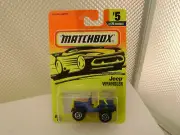 1996 MATCHBOX SUPERFAST #5 BLUE JEEP WRANGLER NEW ON CARD