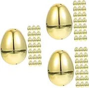 HOLIDYOYO 3sets Easter Egg-Shaped Decorative Containers Refillable Plastic for Candy Party Favors Openable Baskets 30pcs*3