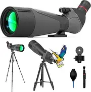 Gosky 20-60x85 Spotting Scope with Full Size Tripod, Phone Adapter and Cleaning Kit, Spotting Scopes for Bird Watching, Wildlife Viewing，Portable with Carrying Bag