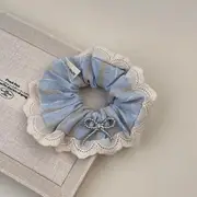 Bow Accent Scrunchie / Headband Blue Scrunchie - One Size