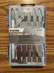 17 PC Hobby Knife Set SONTAX Handle 16 Blades Case NEW 2439017 Silver SHARP!