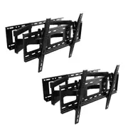 2X TV Wall Mount Bracket Full Motion Tilt Swivel Pivot 32 40 50 55 60 65 70 Inch