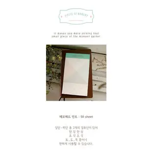 韓國 iconic Memo Pad 粉彩小花 隨身便條本 (Mint)