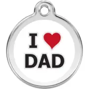 Red Dingo I Love Dad Dog Cat ID Charm Dog Stainless Steel Tag
