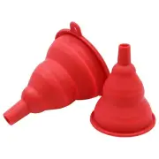 TableCraft Collapsible Red Silicone Funnels - Set of 2