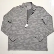 $148 New JOHNNIE-O Quarter Zip Camouflage CAMO Pullover Men LARGE L Gray RODNEY